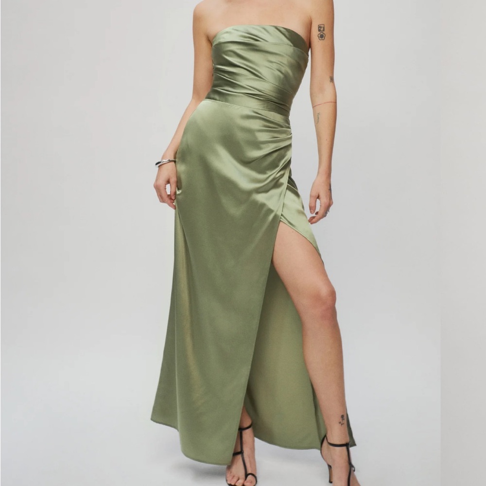Strapless silk reformation dress